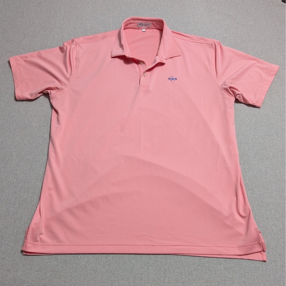Peter Millar Men's Pink XL Polo Shirt Summer Comfort Performance Short Sleeve